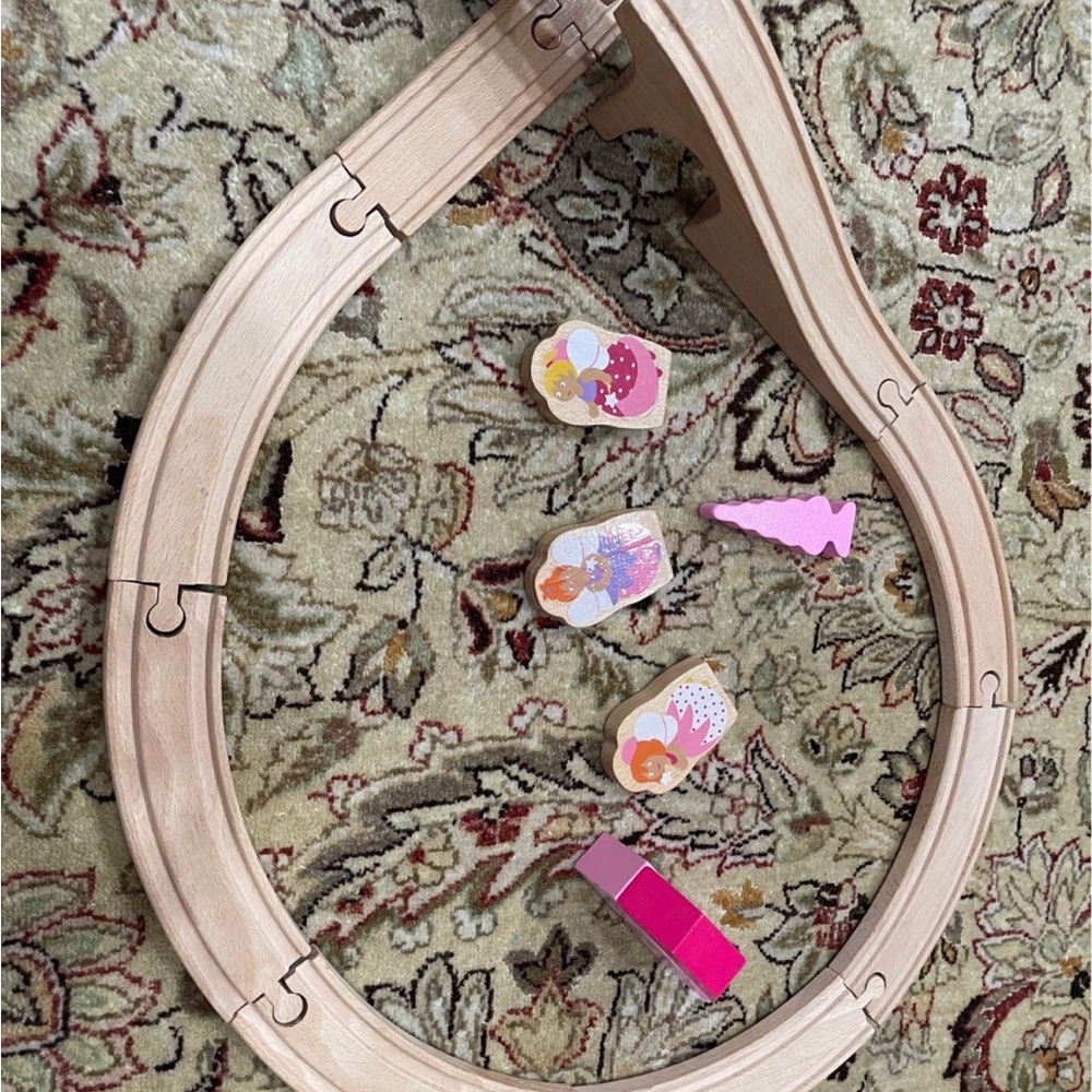 Wooden Pink Fairy Train Accessories Set for Kids- GENtLY USED.